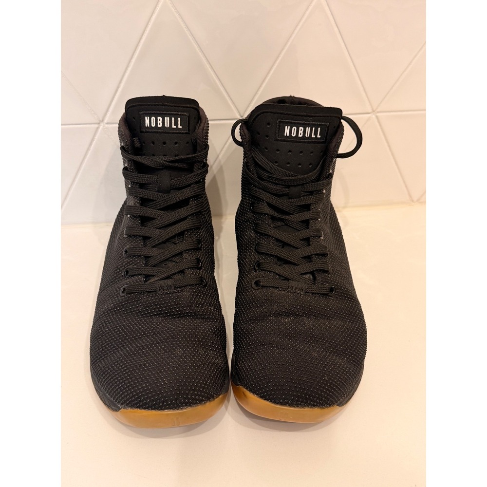 NOBULL High-Top Trainers Black Gum SuperFabric Men 10 Women 11.5 Cross Trainingr